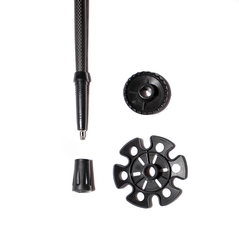 Local+ Ultralight Carbon Fiber Trekking Poles Outdoor Hiking Cane Folding Telescopic Nordic Mountain Climbing Pole Walking Stick