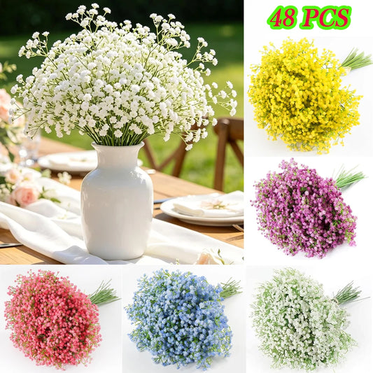 Babysbreath Artificial Flowers 48Pcs Starry Sky Bouquet For Wedding Tables