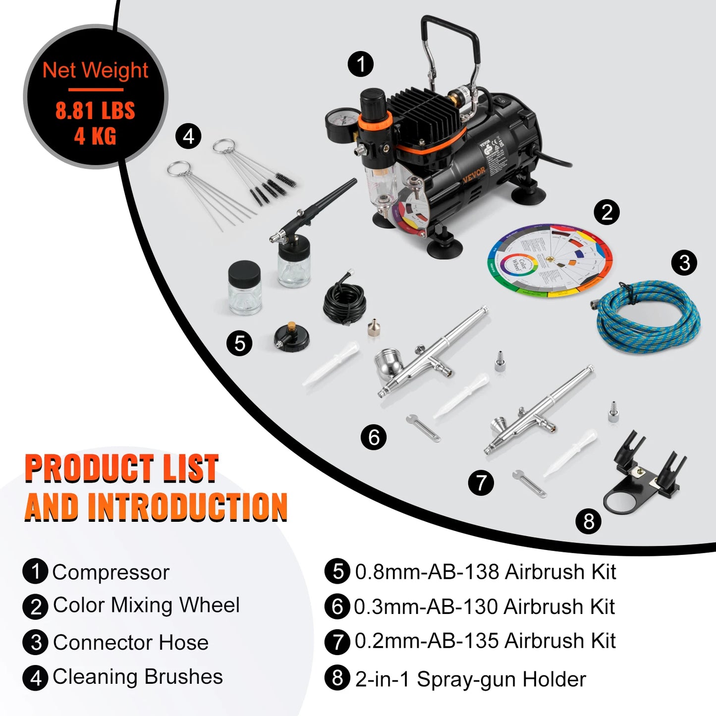 SucceBuy Professional Dual Action Airbrush 120W Electric Spray Gun