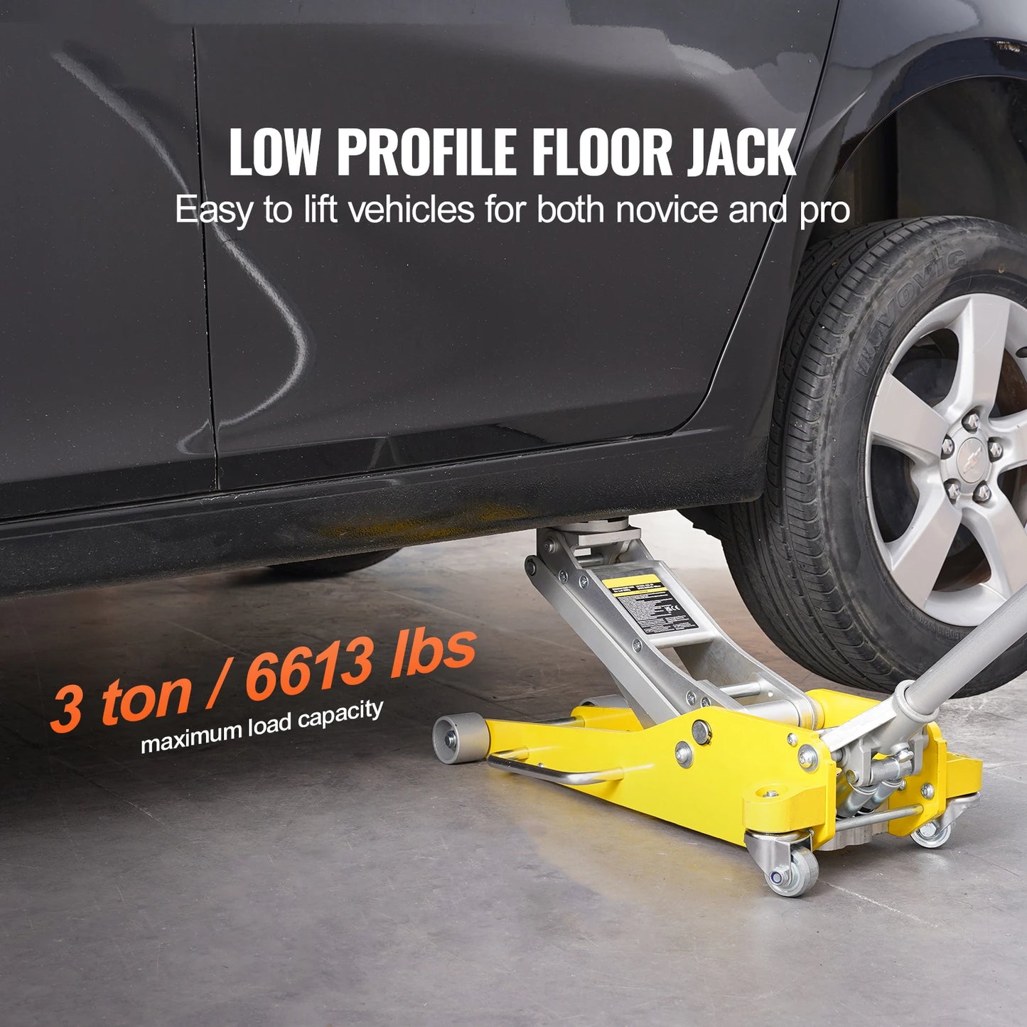 SucceBuy Aluminum Floor Jack Hydraulic Car Jack With Quick Lift