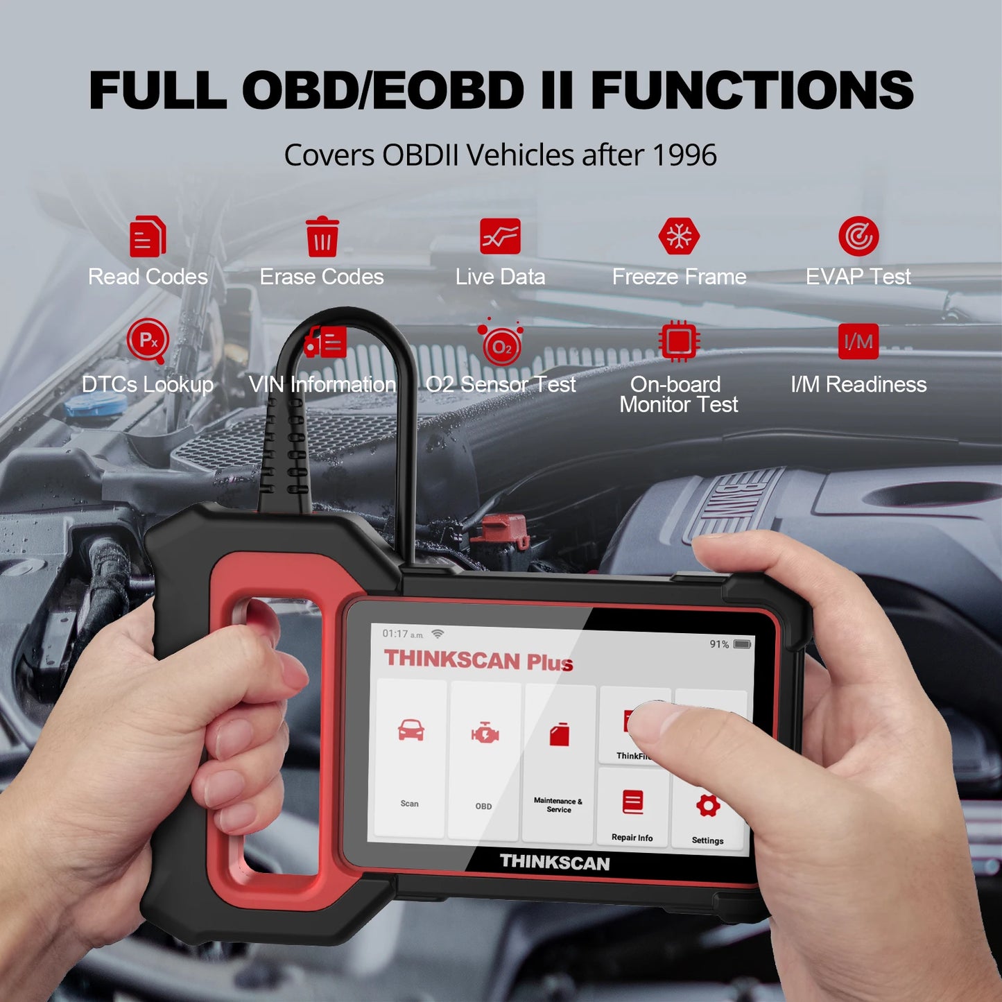 THINKCAR ThinkScan Plus S7 OBD2 Scanner Engine ABS Transmission Airbag