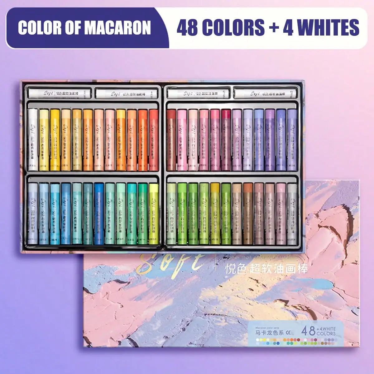 48-Piece Soft Oil Pastel Set For Art And Graffiti Drawing