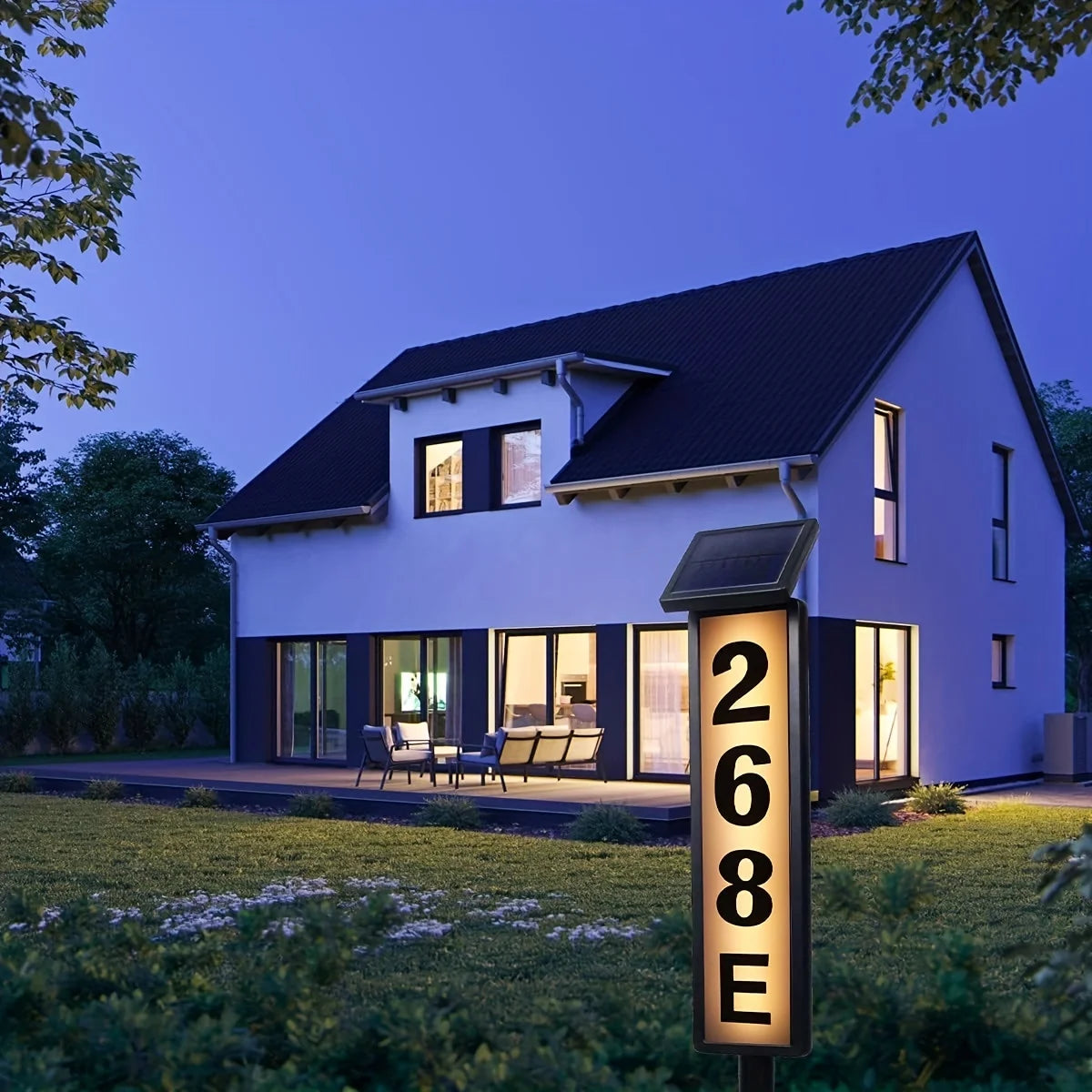 Solar Powered Door Sign Lights Ground Insert Lawn Lamps
