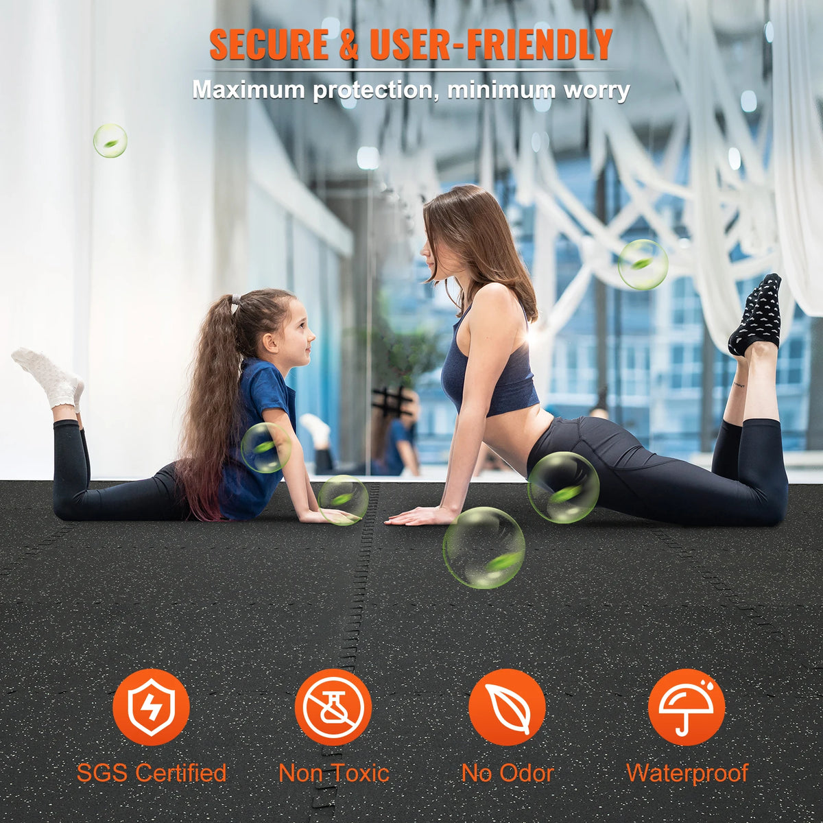 SucceBuy Interlocking Rubber EVA Foam Gym Floor Mats for Workouts