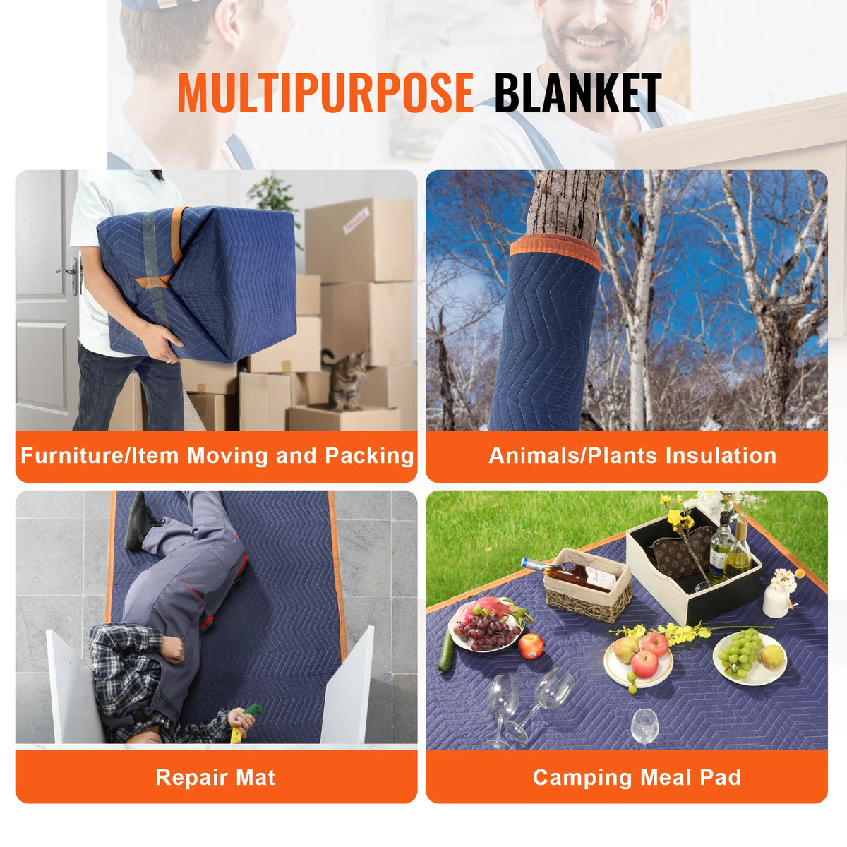 SucceBuy Heavy Duty Moving Blankets Furniture Protection Pads