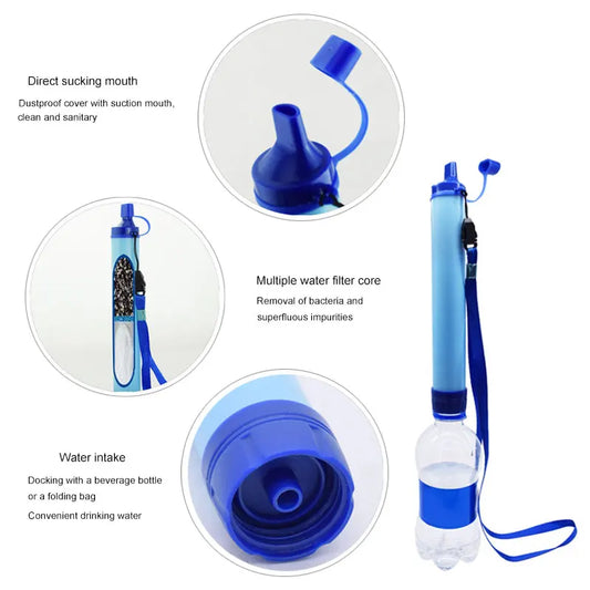 Outdoor Mini Water Filter Straw For Camping And Survival Purposes