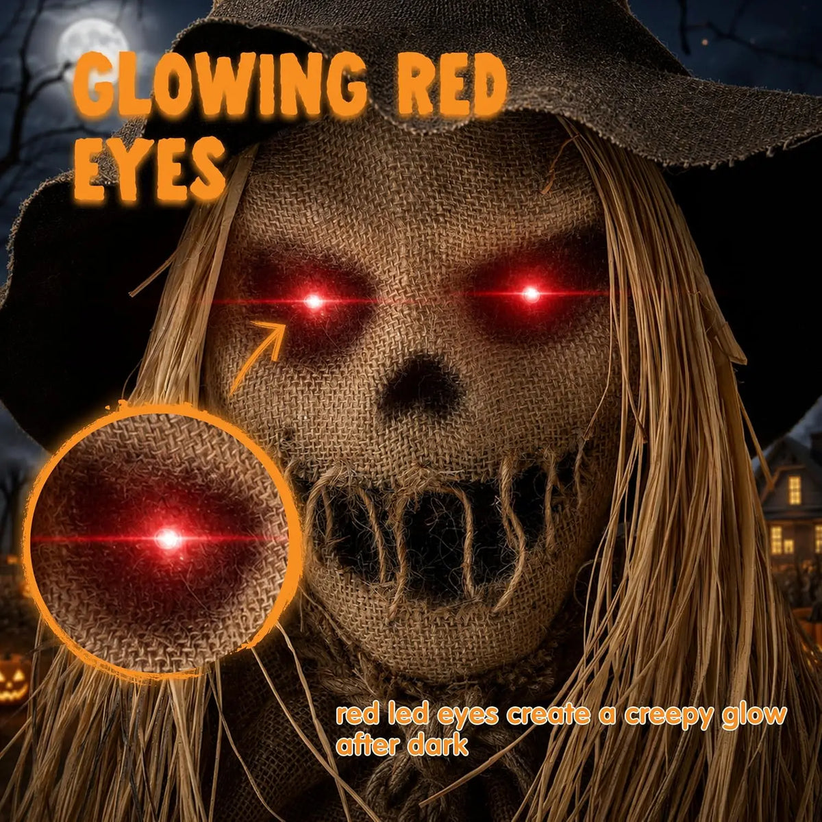 Joyfy Halloween Animatronic Sound Activated Scarecrow Prop
