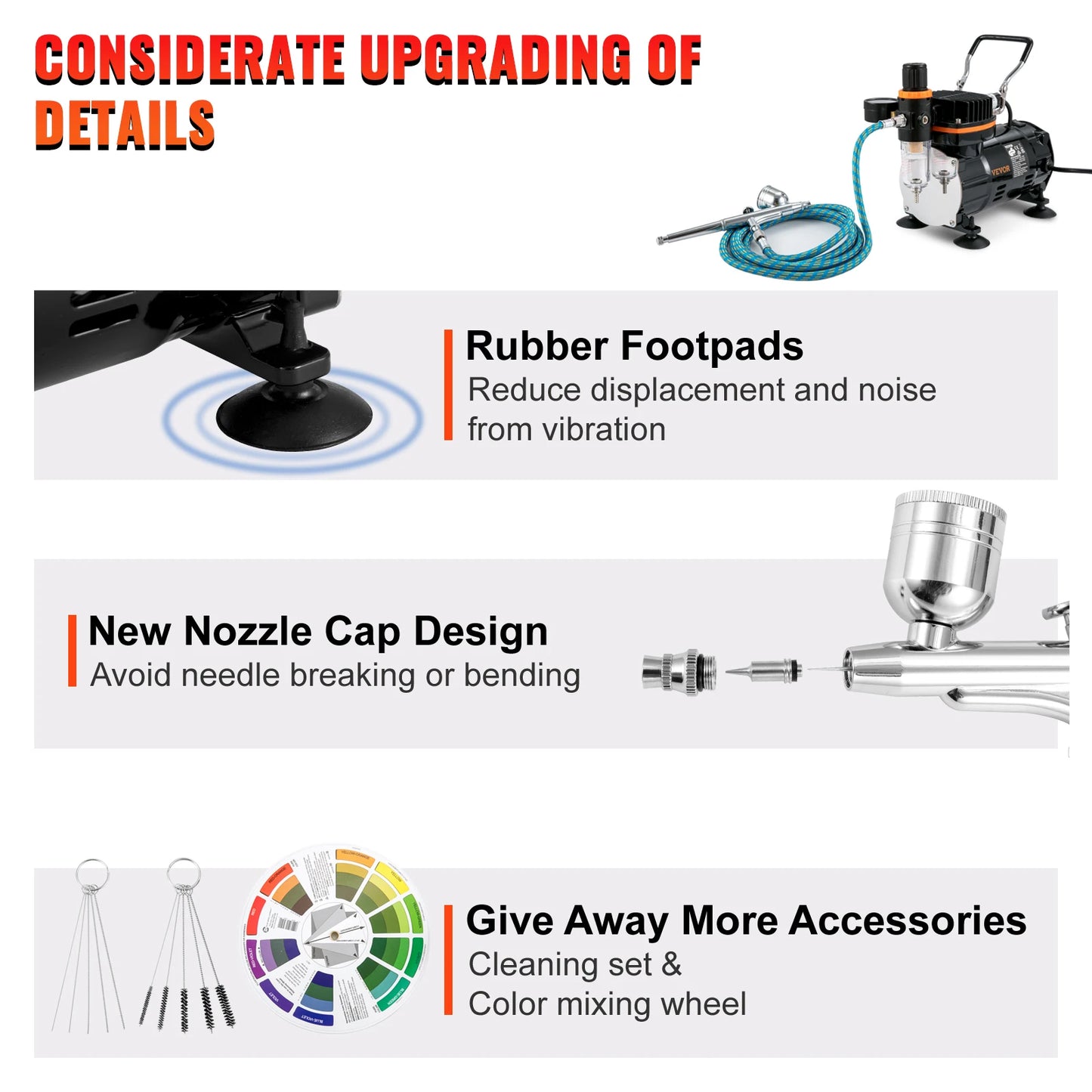 SucceBuy Professional Dual Action Airbrush Kit 120W Electric Sprayer