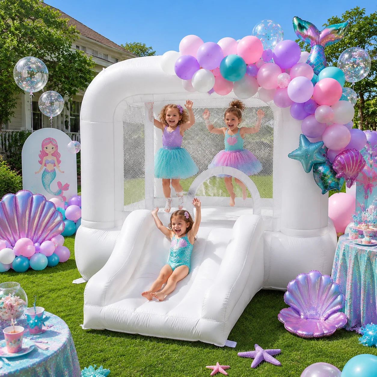 VANCEN Arch Inflatable Bounce House With Slide For Kids