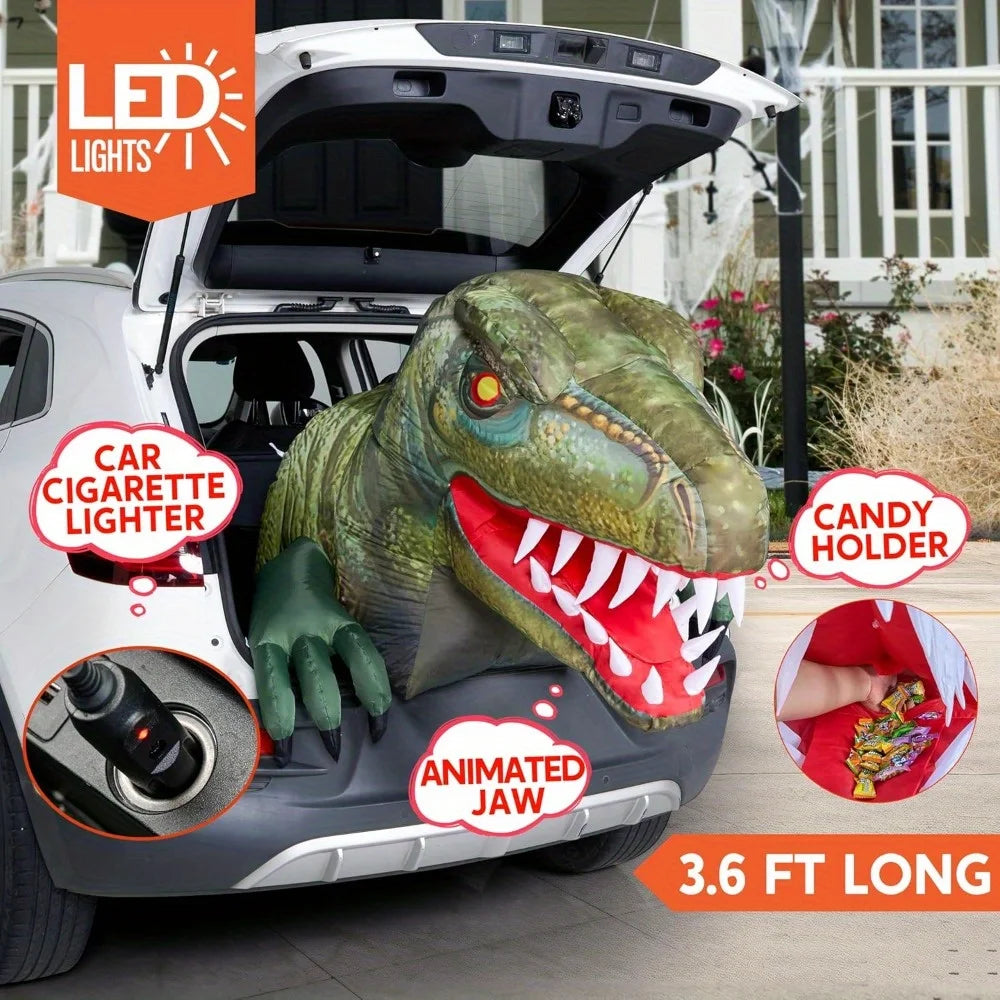 Joyfy Animated Halloween Inflatable Dinosaur With Led Yard Decor