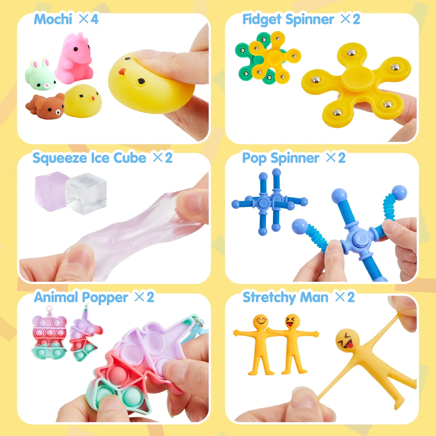 Joyfy Fidget Toys Party Favors 60 Pack Stress Relief and Autism Sensory