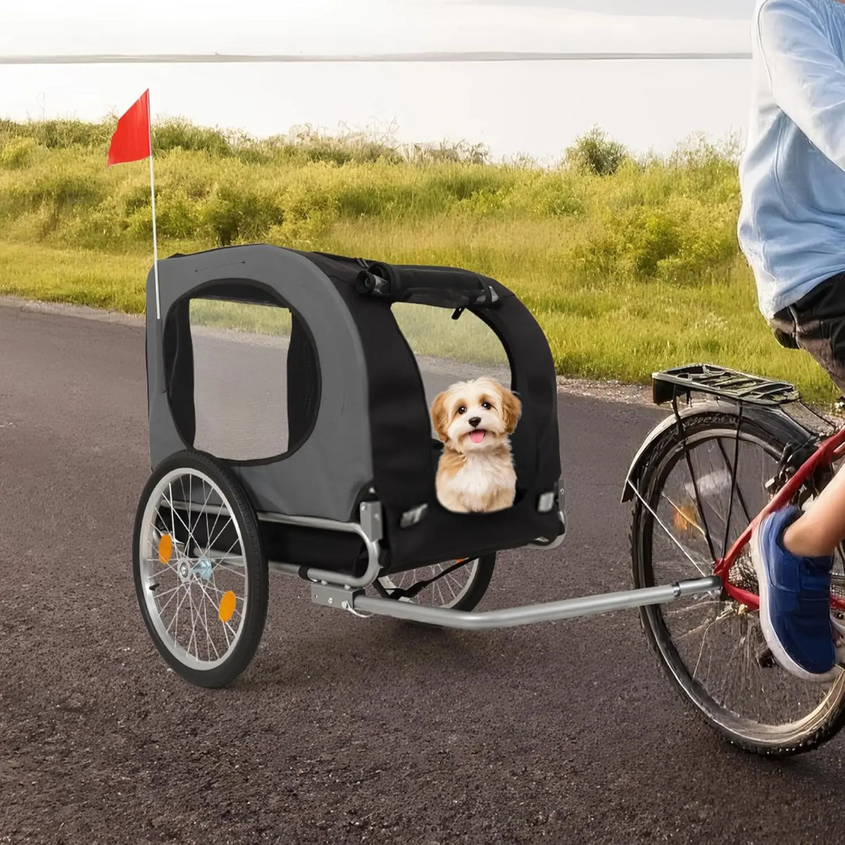 HiMiss Collapsible Dog Bike Trailer And Jogging Stroller