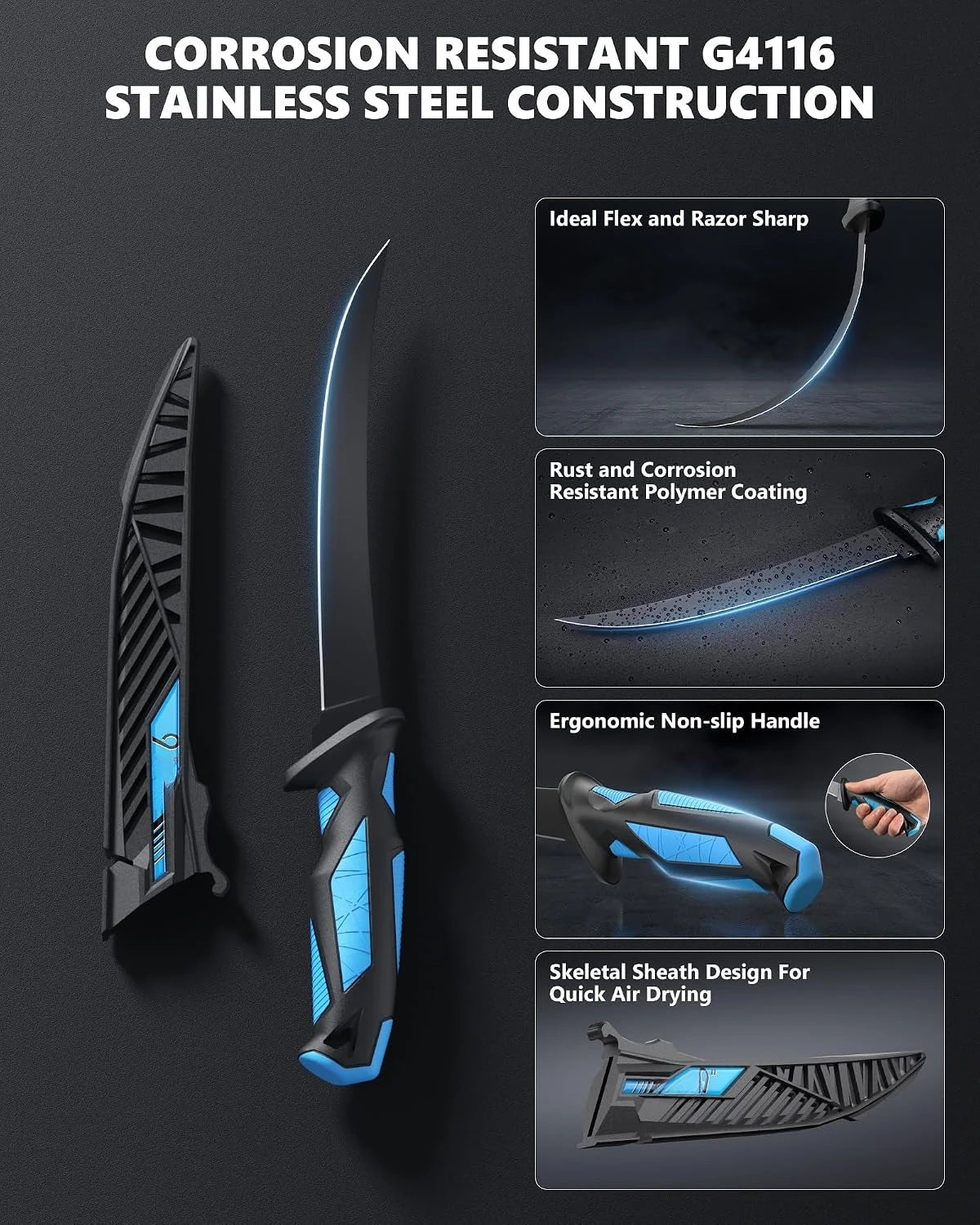Multi Functional Fishing Tool Set With Pliers Fillet Knife