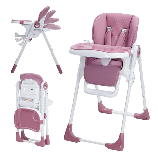 Adjustable Height And Recline Foldable Multifunctional Baby High Chair