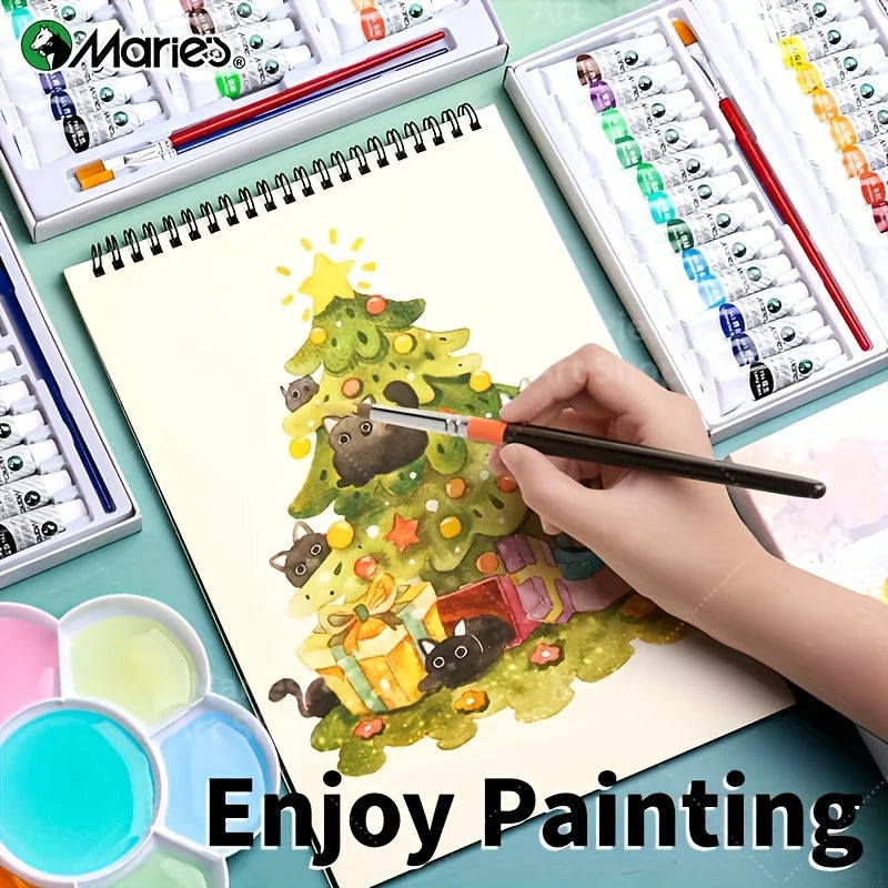 Gouache Paint Set 36 Colors 12mL/0.4oz, Professional Tempera for Canvas, Paper, DIY Projects, Crafts, Perfect for Artist & Adult