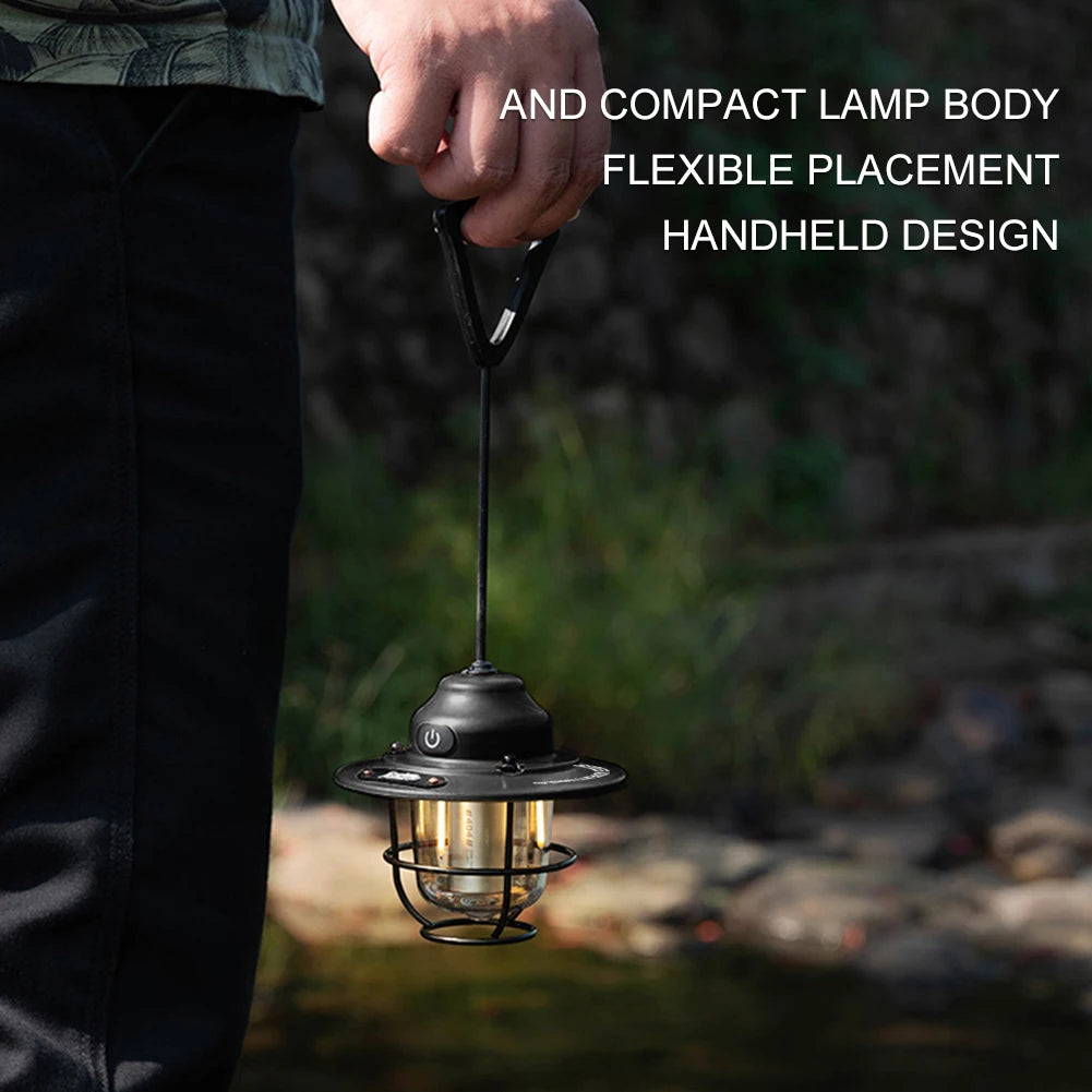 LED Camping Lantern Dimmable Emergency Lamp Type C Charging IPX4 4 Modes