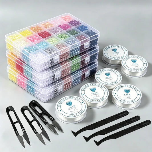 Acrylic Imitation Pearl Spacer Beads Kit For DIY Jewelry Making