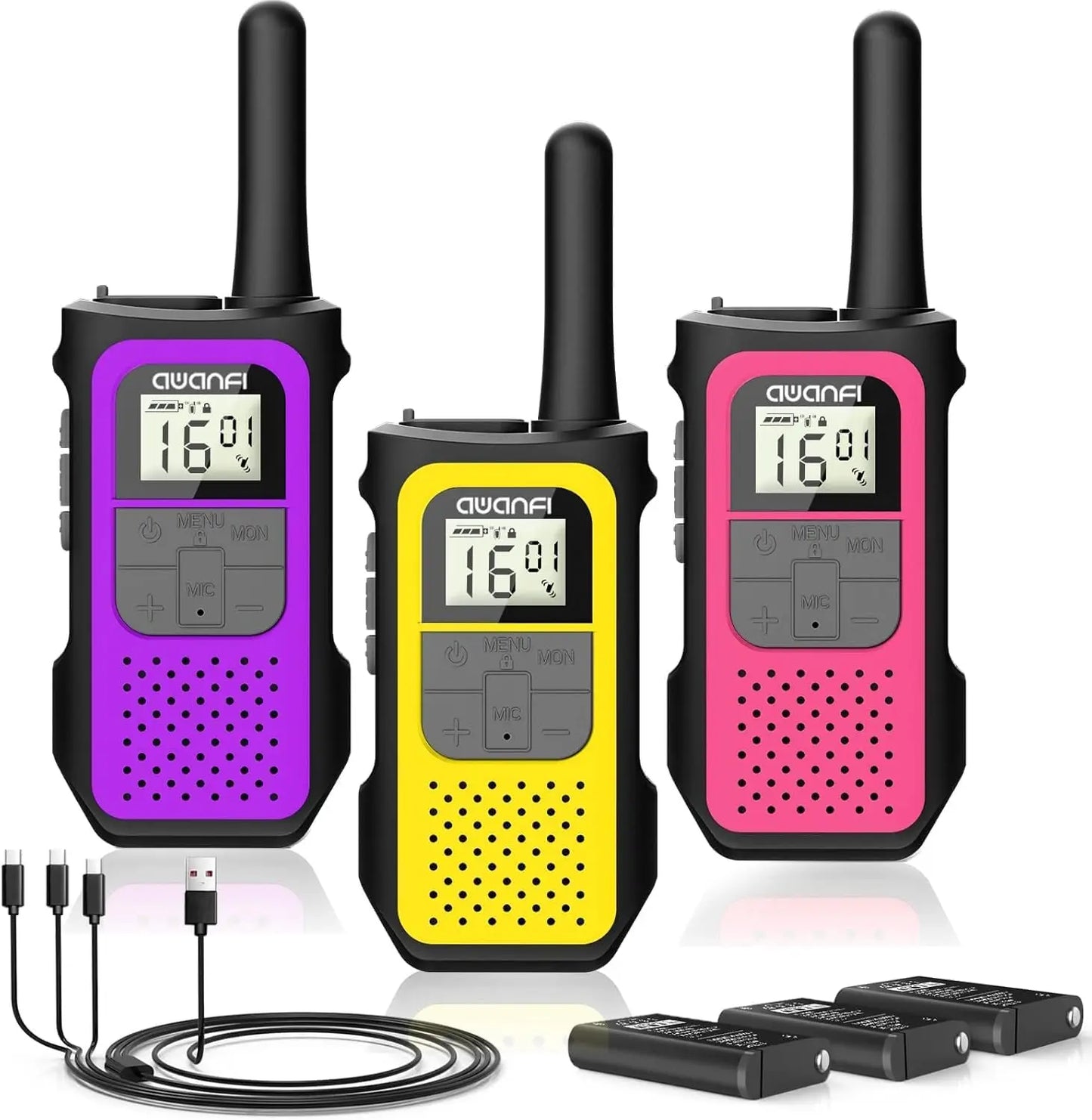 AWANFI Walkie Talkies Long Range 2 Way Radios VOX Outdoors