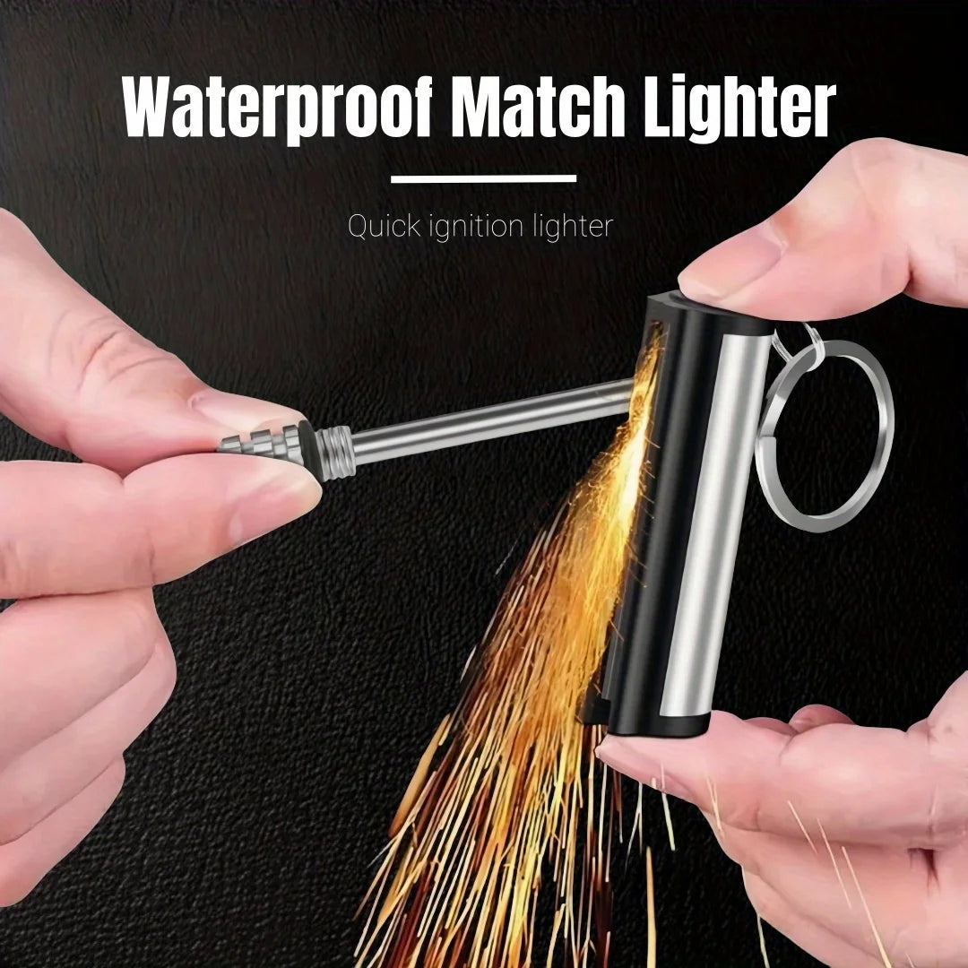 Metal Fuel Lighters Multifunction Keychain Fire Starter For Outdoor Camping
