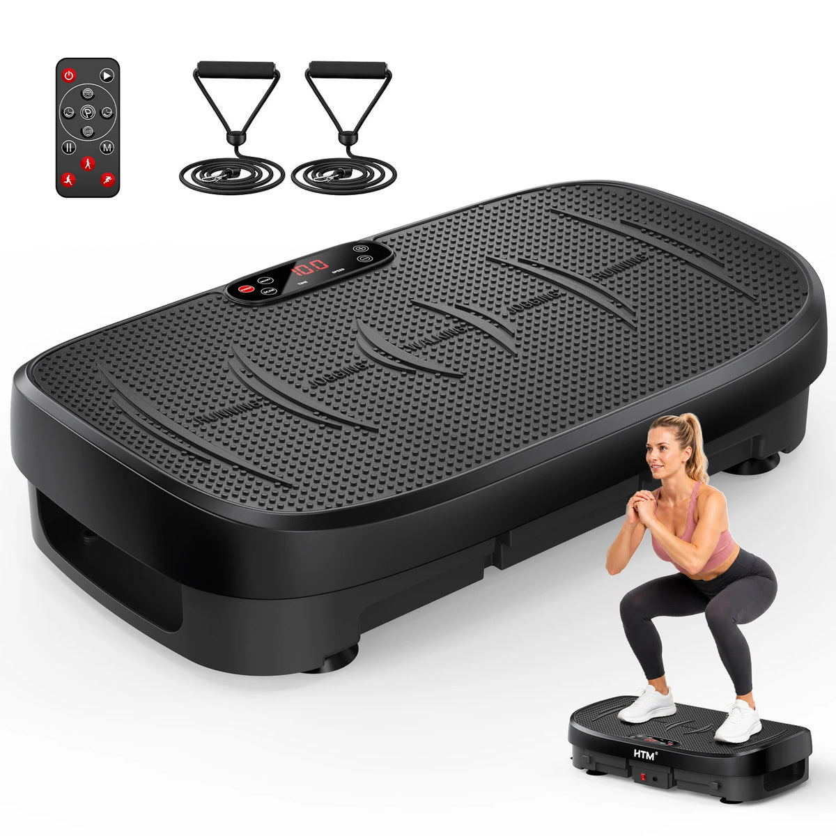 HTM Vibration Plate Fitness Trainer for Full Body Home Workouts