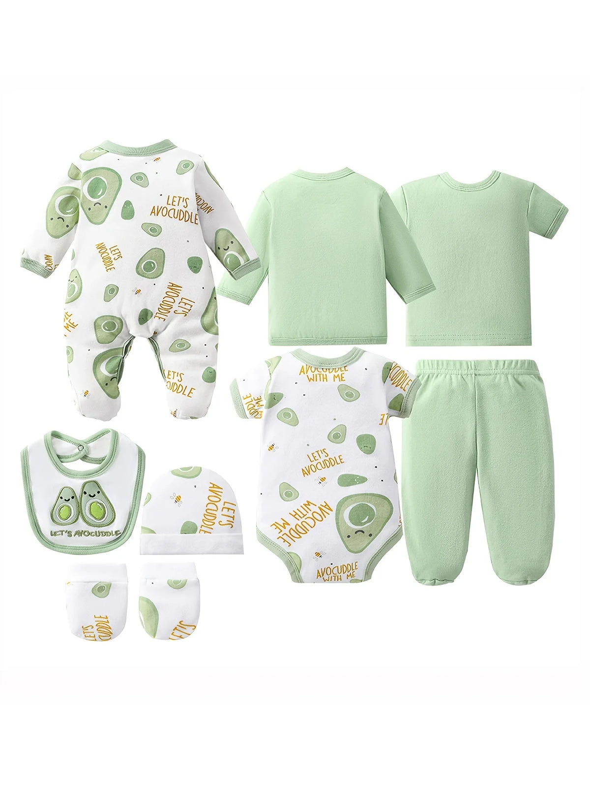 Combed Cotton Newborn Bodysuit And Romper Baby Clothing Set