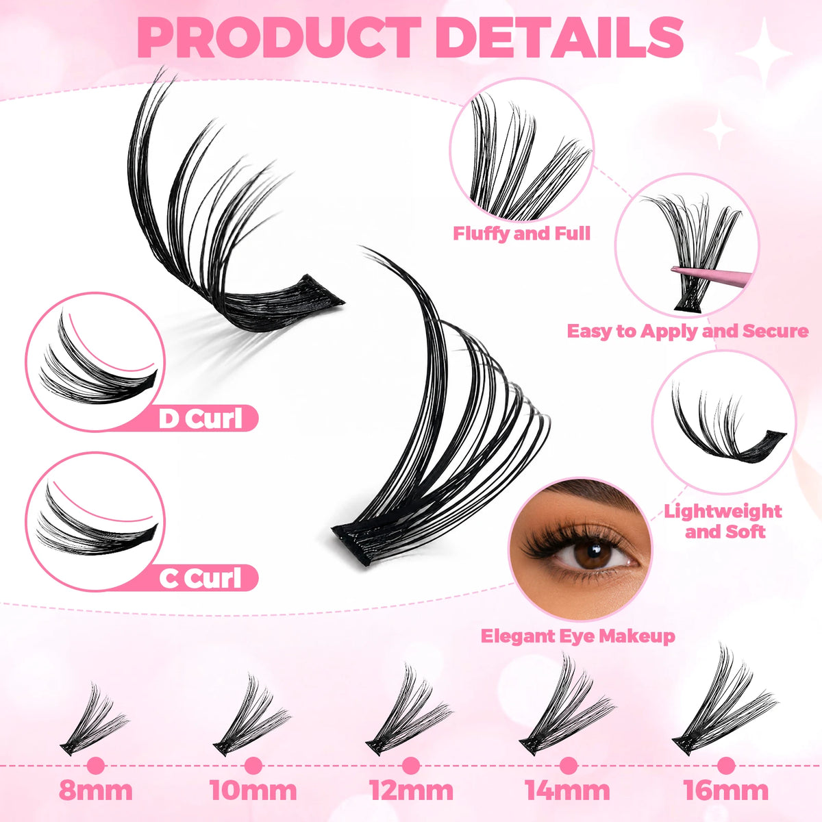 Goiple Lash Extension Kit With Cluster Lashes And Tools