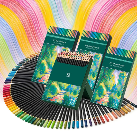 24/36/48/72 Colors Oil-Based Colored Pencils Set For Adults, Soft Core Smooth Blending Drawing Pencils For Art Sketching, Coloring Books, Doodling