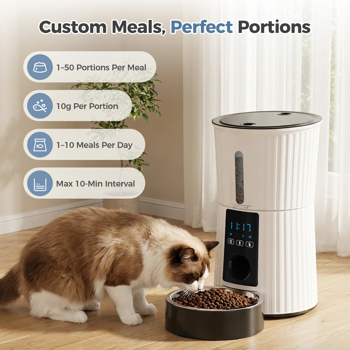 JHK Automatic WiFi Cat Feeder With App Control Timer