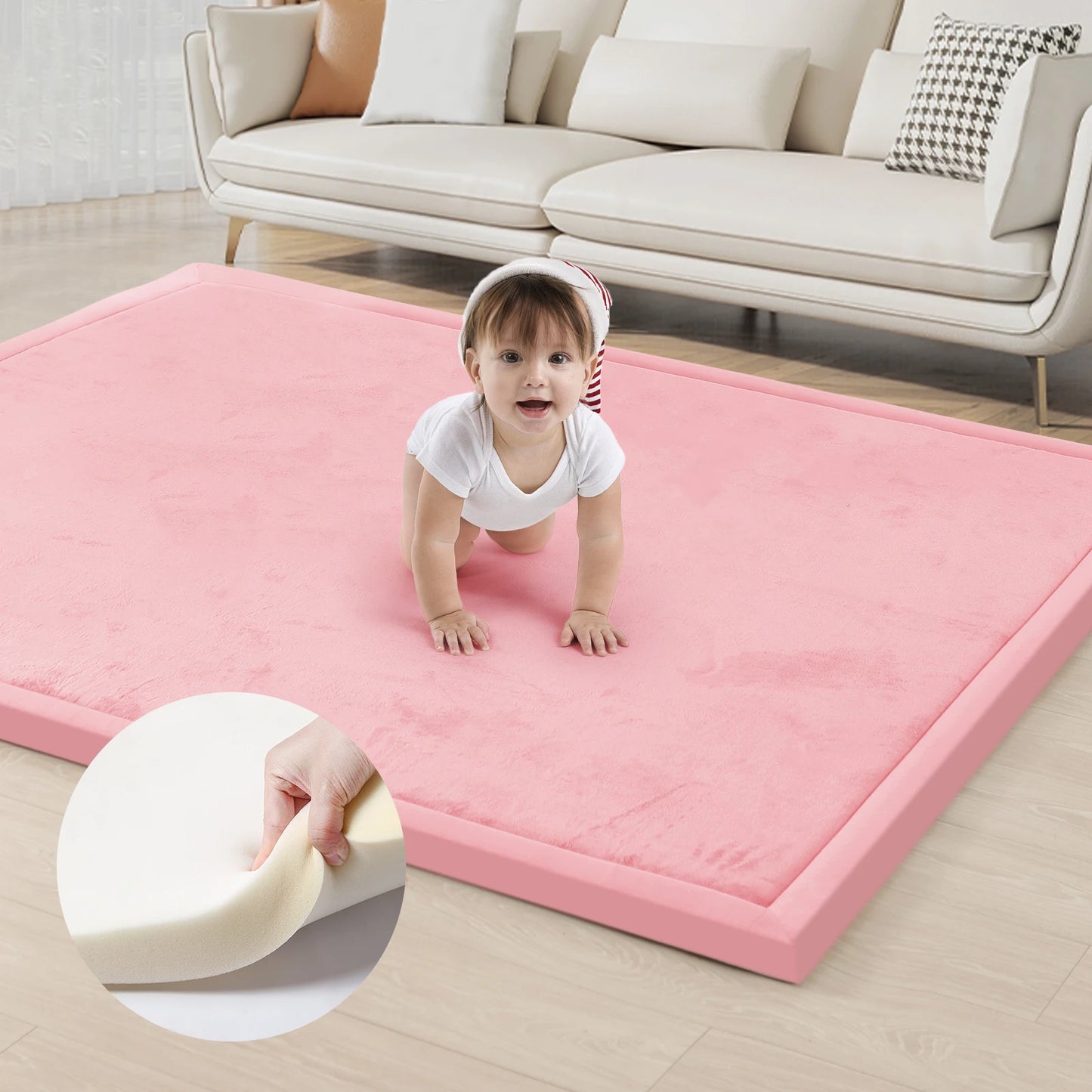 PaPaMat Memory Foam Playpen Mat With Non Slip Backing Carpet