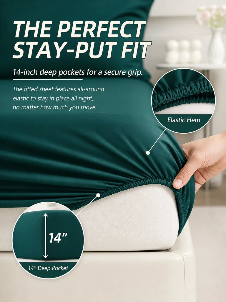 EasYum Seven Piece Bedding Set Includes Comforter And Sheets