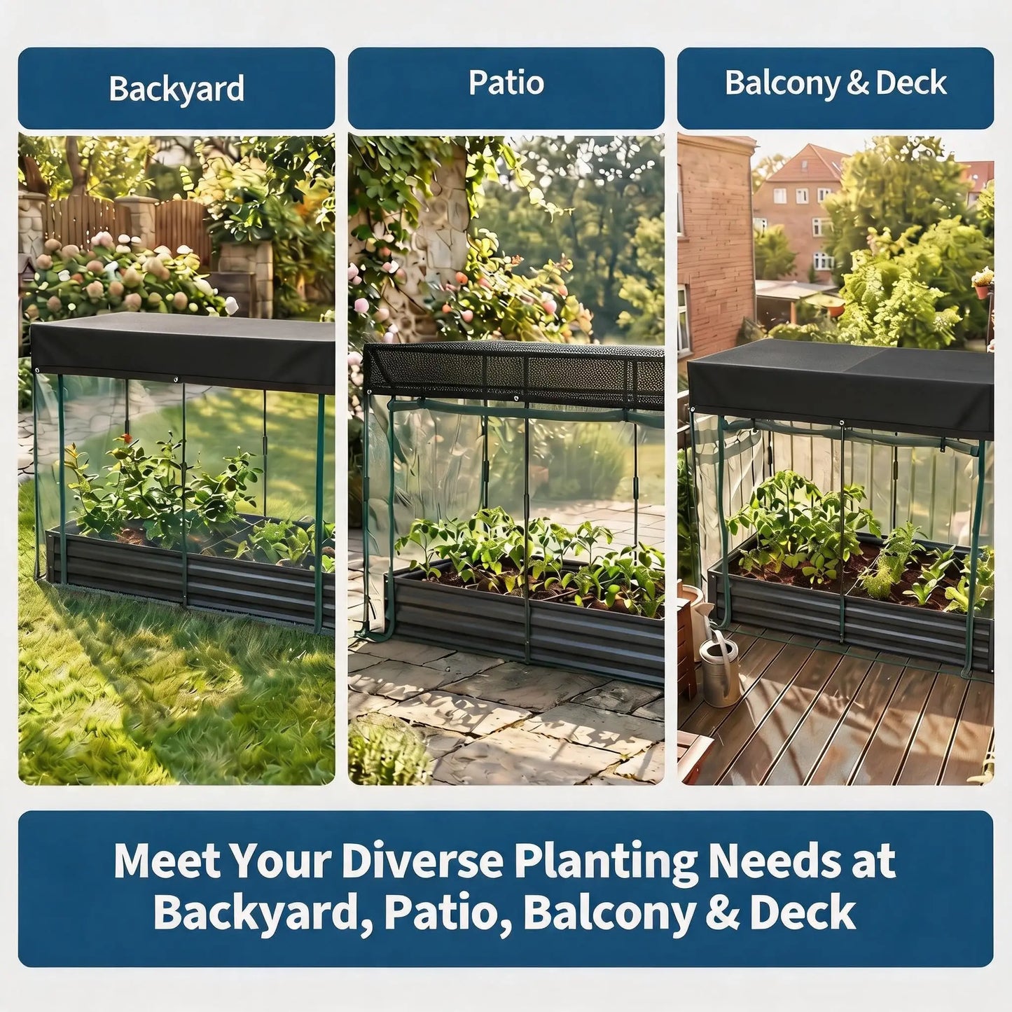 Galvanized Raised Garden Bed With Self Watering Mesh Cover