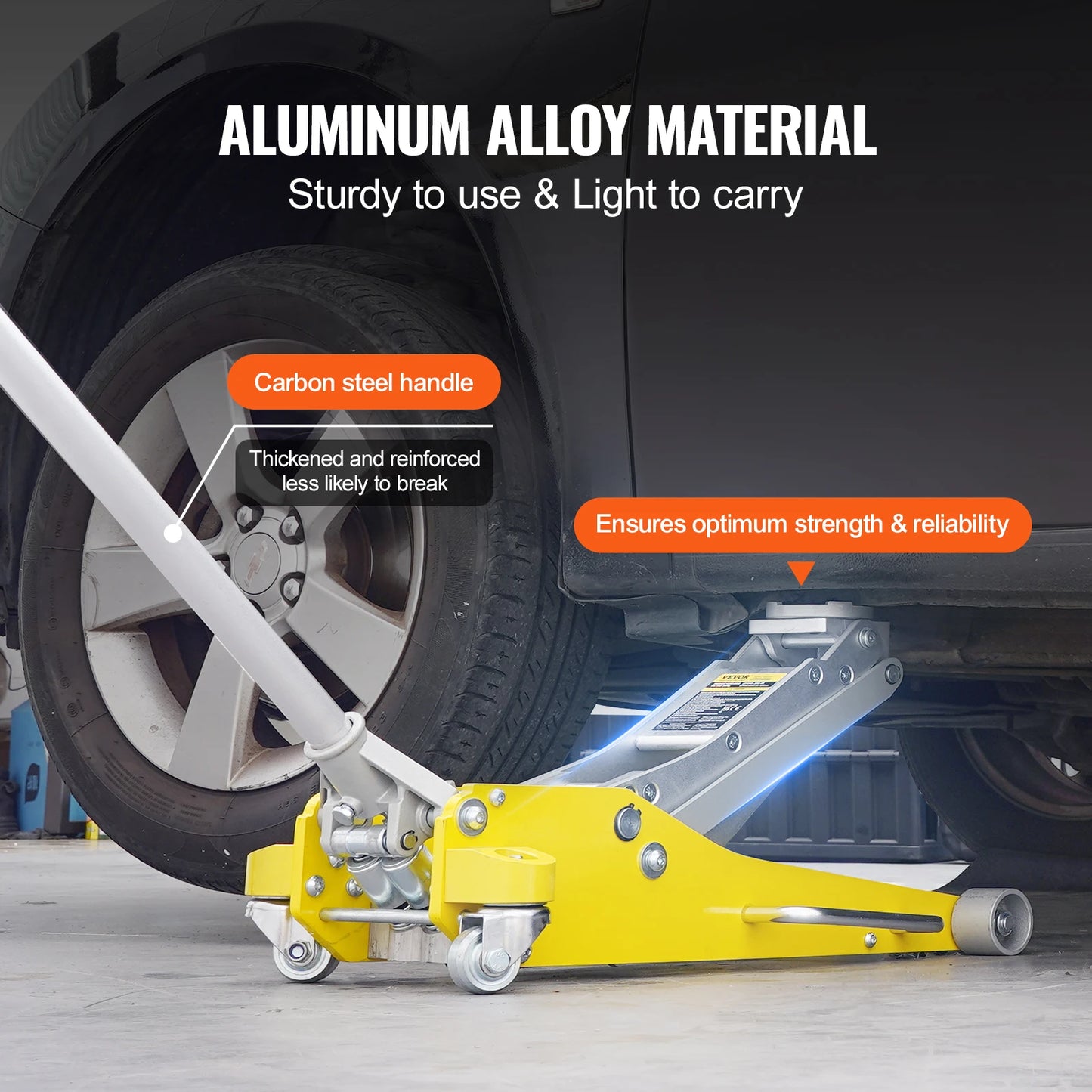SucceBuy Aluminum Floor Jack Hydraulic Car Jack With Quick Lift