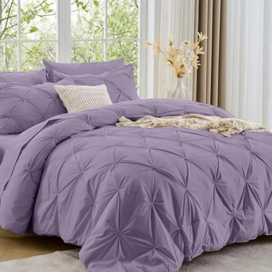 Comforter Set Bed In A Bag 7 Piece Pintuck All Season Cotton Tencel