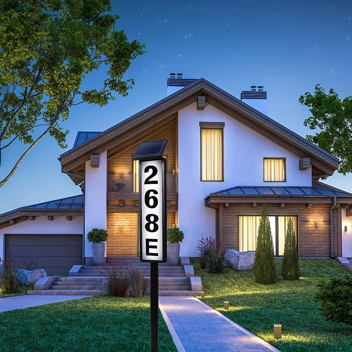 Solar Powered Door Sign Lights Ground Insert Lawn Lamps