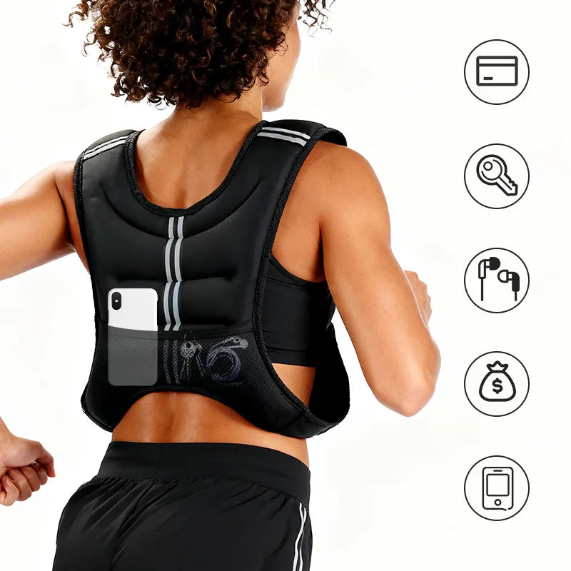 Reflective Weighted Vest for Running, Fitness, and Strength Training