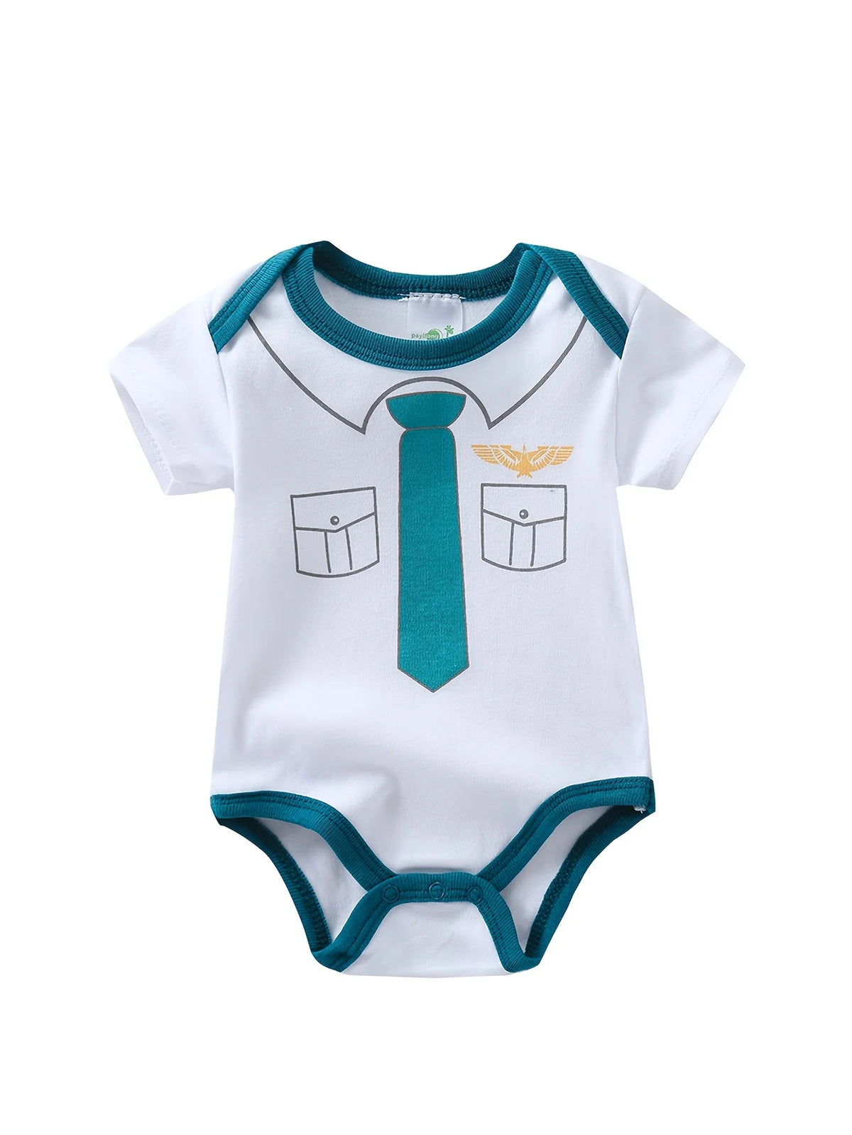 Baby Boy Short Sleeve Cotton Romper With Gentleman Bow Tie