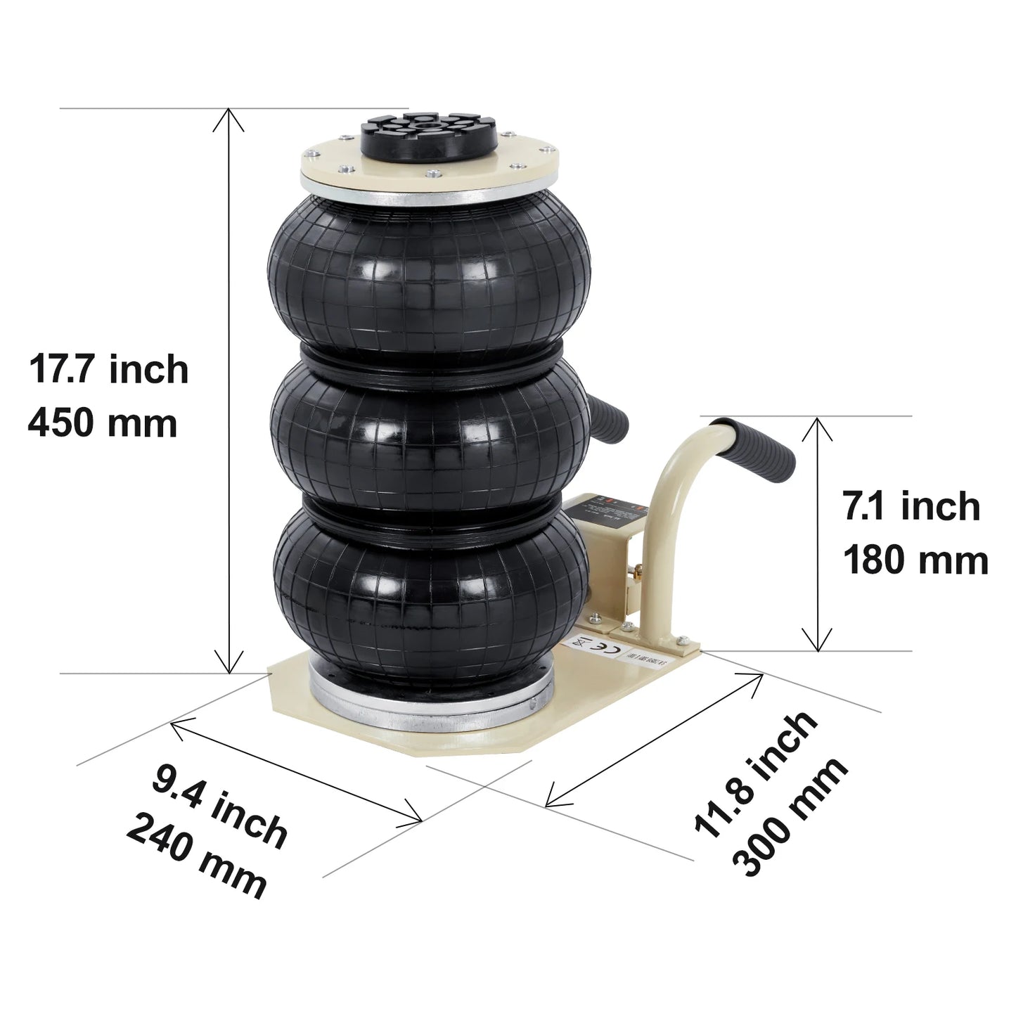 Succebuy Triple Bag Air Jack 3 Ton Portable Pneumatic Car Jack