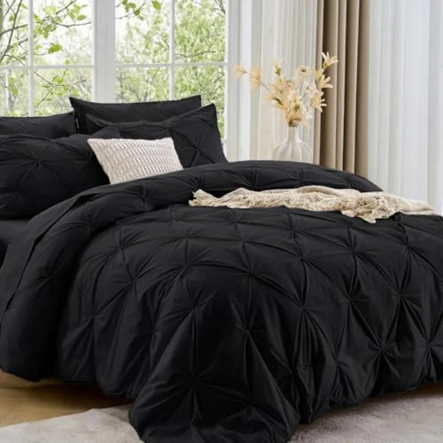 Comforter Set Bed In A Bag 7 Piece Pintuck All Season Cotton Tencel