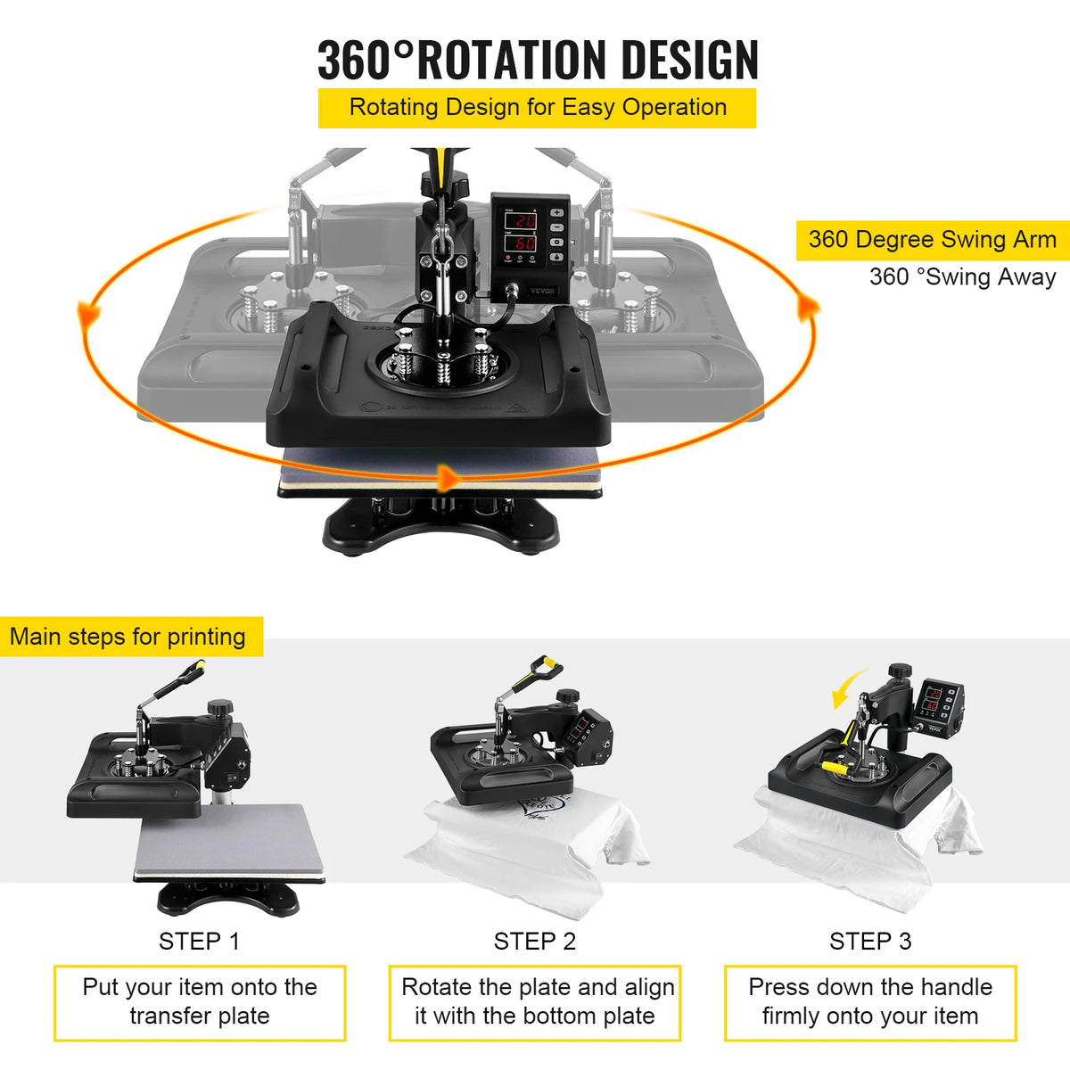 SucceBuy Eight In One Rotating Heat Press for Sublimation