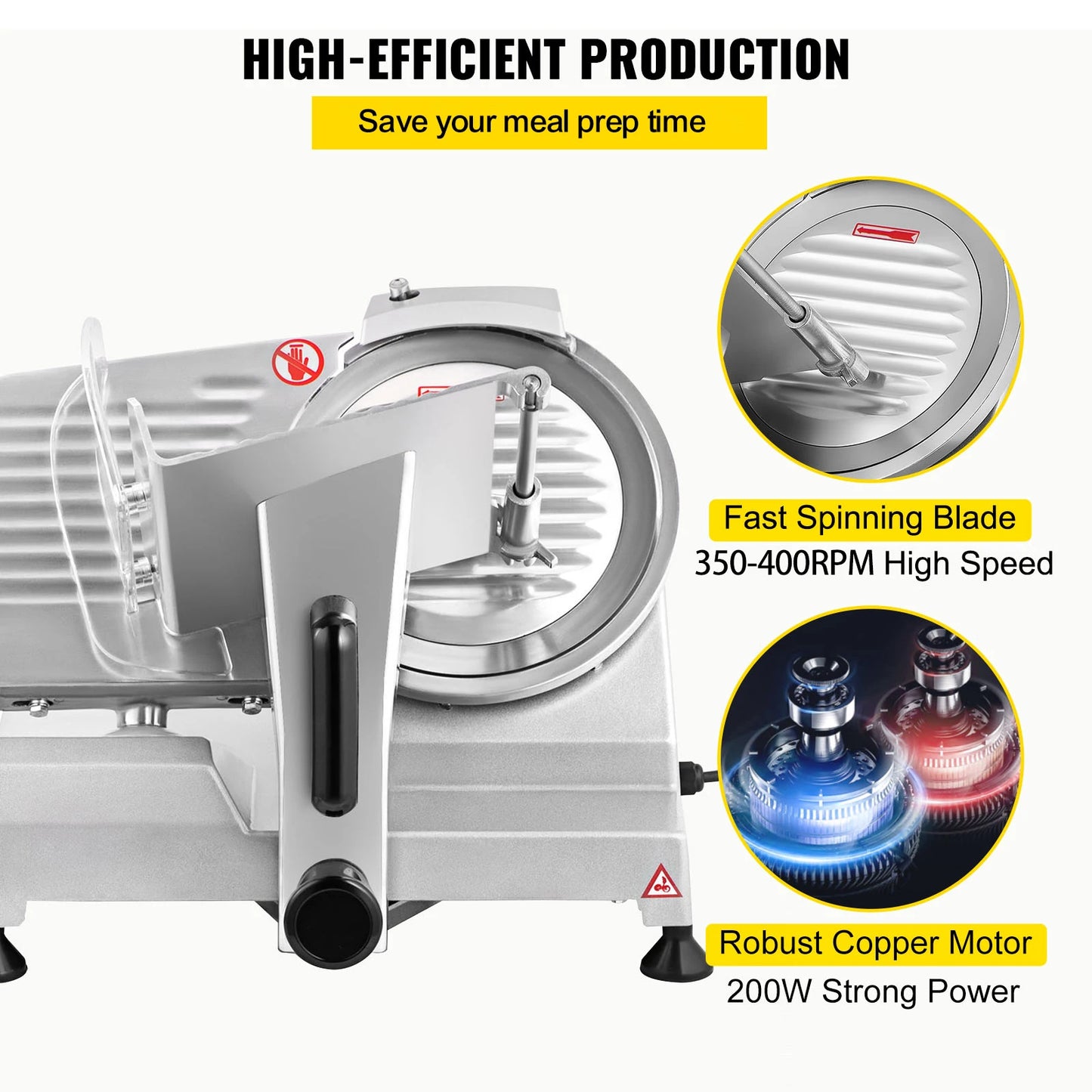 SucceBuy Meat Slicer Electric Deli Food Slicer 200W