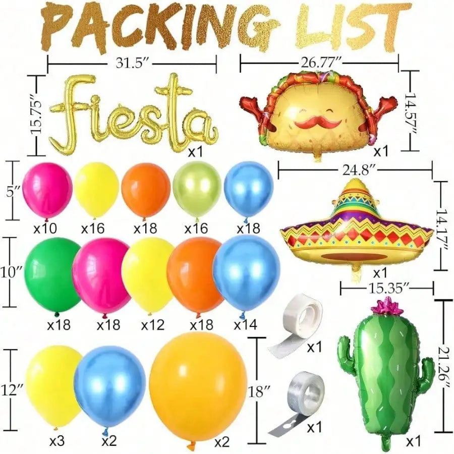 Fiesta Balloon Garland Arch Kit Latex Foil Party Decoration