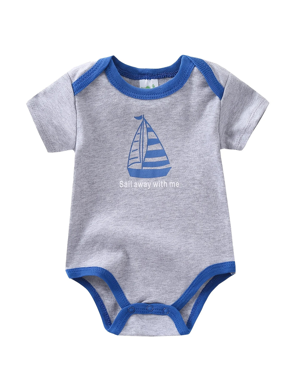 5PCs Baby Boy Triangle Cotton Rompers Short Sleeve Bodysuit Jumpsuit