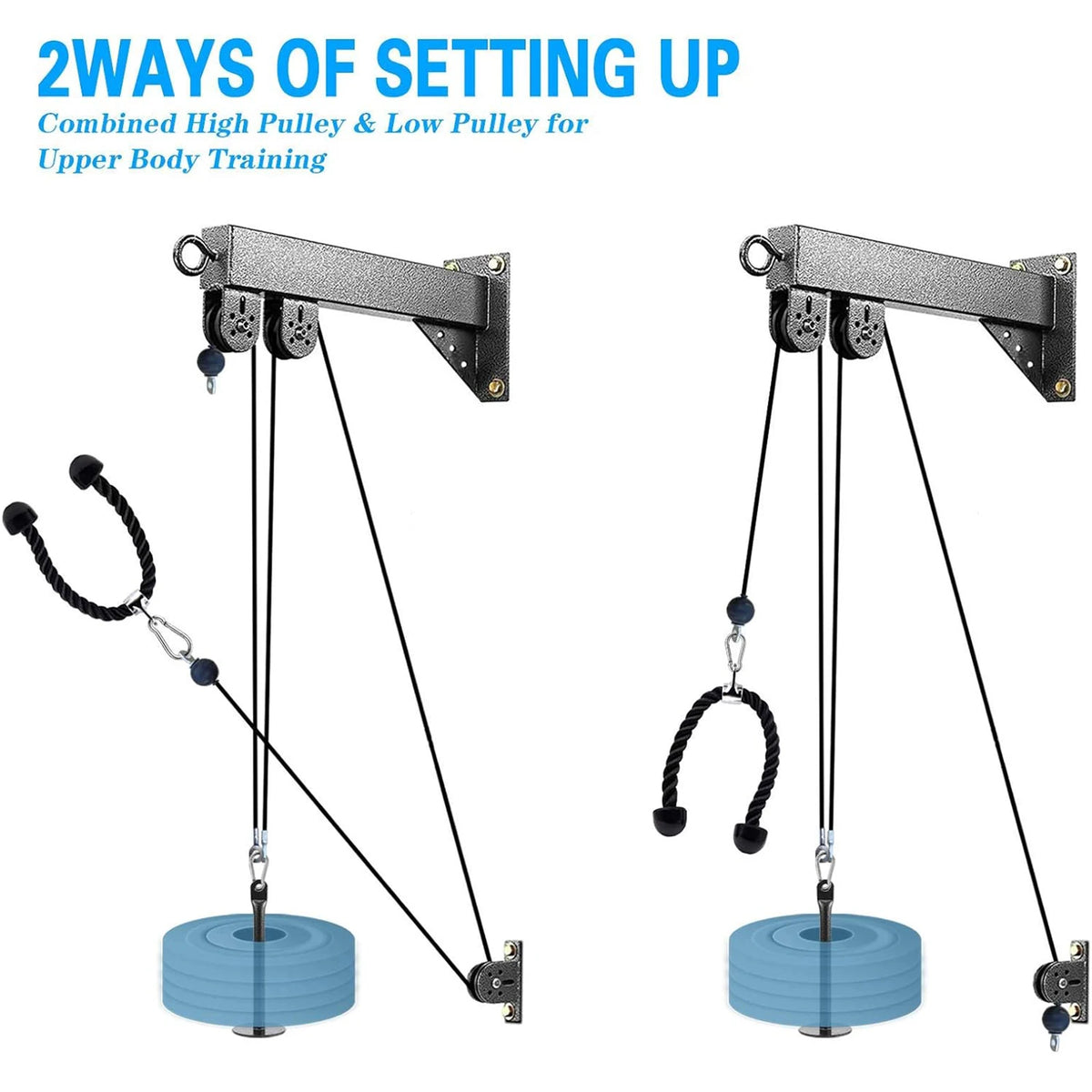 MARSAFIT Wall Mounted Cable Pulley System for Home Gym Training