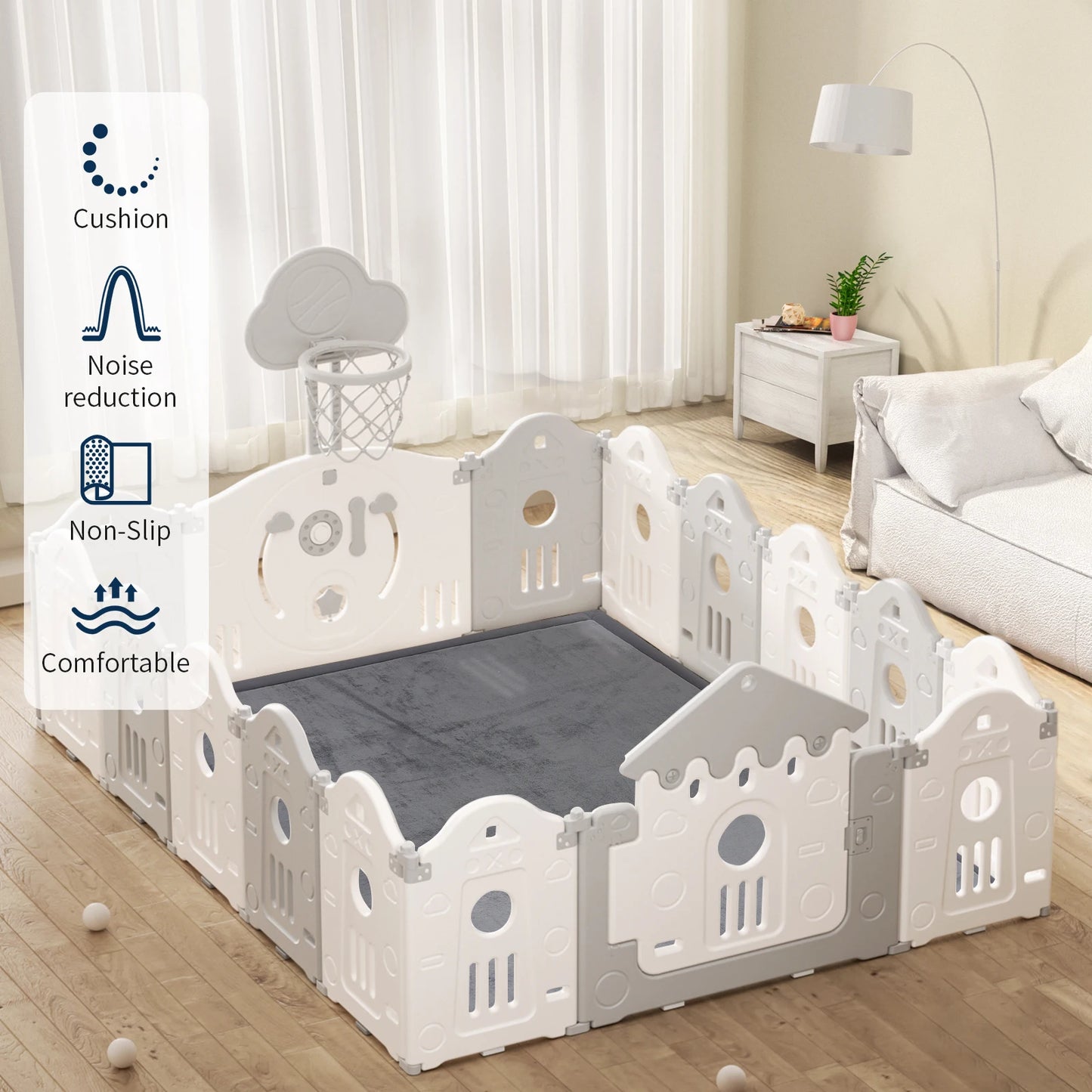 PaPaMat Memory Foam Playpen Mat With Non Slip Backing Carpet