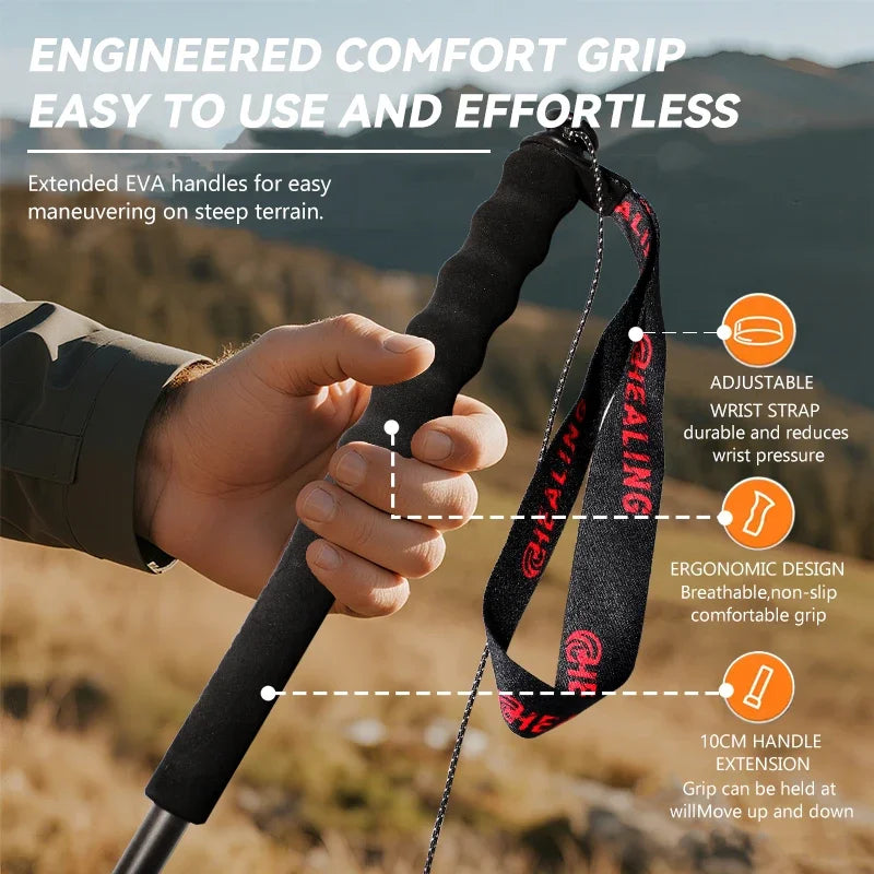 Okhealing Trekking Poles Carbon Fiber Ultralight Two Piece