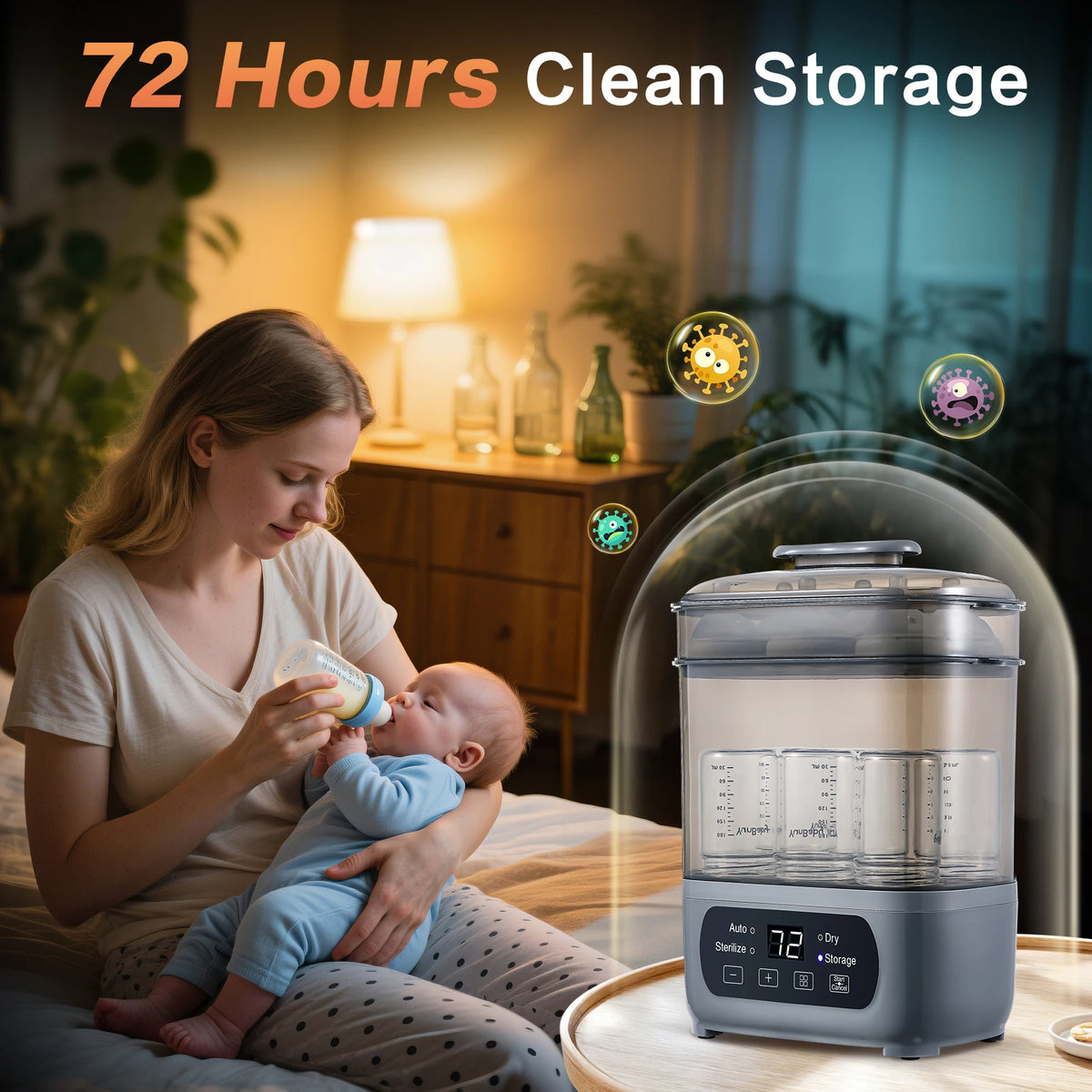 Electric Baby Bottle Sterilizer And Dryer Steam Sanitizer