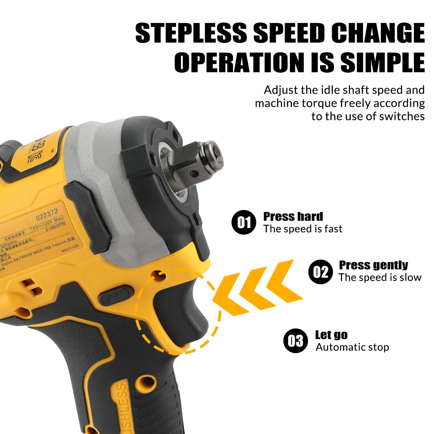 DeWalt DCF850 20V Brushless Impact Driver, 1/4" Hex 3-Speed Cordless Power Tool 205Nm 3250RPM for Screw Driving Assembly