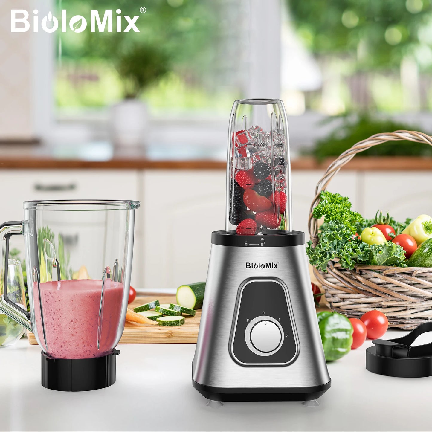 Biolomix 1300W Smoothie Blender With 1.5L Glass Jar