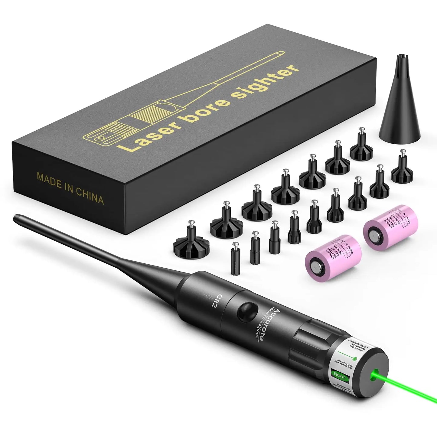 CVLIFE Bore Sight Kit BoreSighter With Big Button Switch For Calibers 17 To 12GA