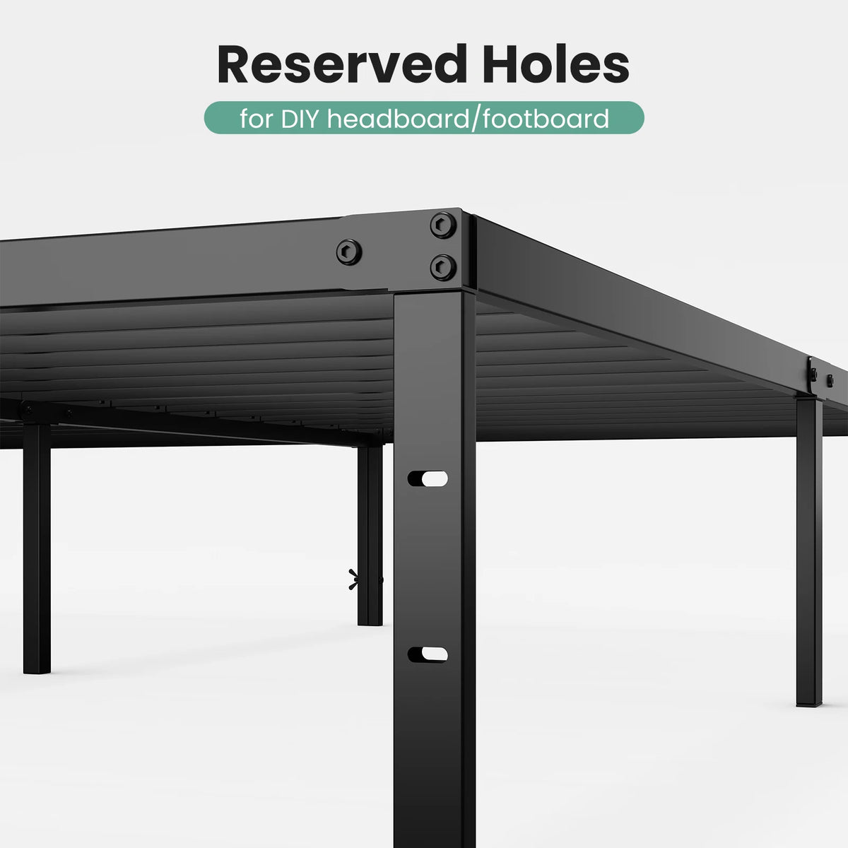 Jhk Metal Platform Bed Frame With Steel Slat Support